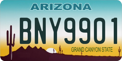 AZ license plate BNY9901