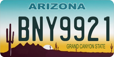 AZ license plate BNY9921