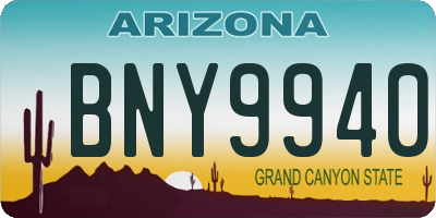 AZ license plate BNY9940