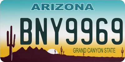 AZ license plate BNY9969