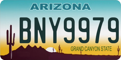 AZ license plate BNY9979