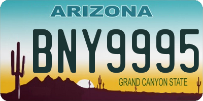AZ license plate BNY9995