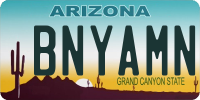 AZ license plate BNYAMN