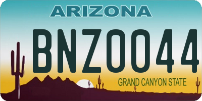 AZ license plate BNZ0044