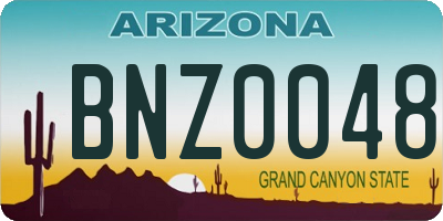 AZ license plate BNZ0048