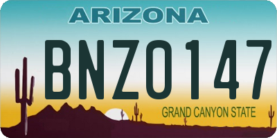 AZ license plate BNZ0147
