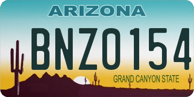 AZ license plate BNZ0154