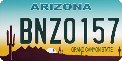 AZ license plate BNZ0157
