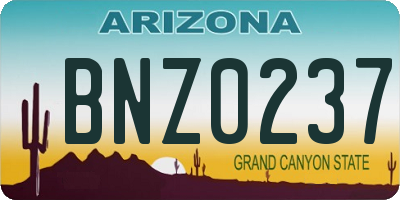 AZ license plate BNZ0237