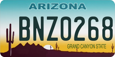 AZ license plate BNZ0268