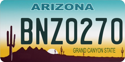 AZ license plate BNZ0270