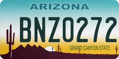 AZ license plate BNZ0272