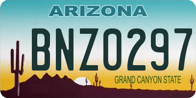 AZ license plate BNZ0297