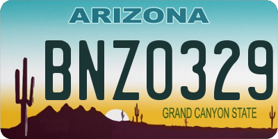 AZ license plate BNZ0329