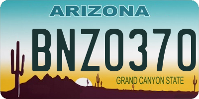 AZ license plate BNZ0370