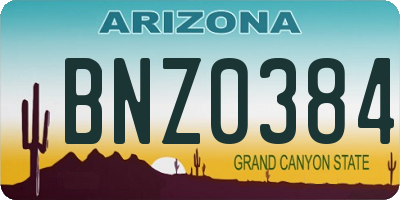 AZ license plate BNZ0384