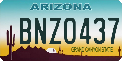 AZ license plate BNZ0437