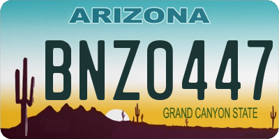 AZ license plate BNZ0447