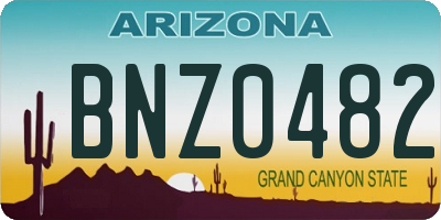 AZ license plate BNZ0482