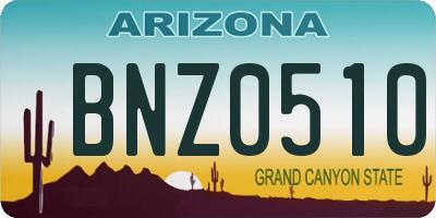 AZ license plate BNZ0510