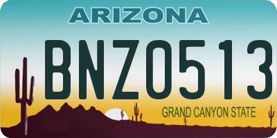 AZ license plate BNZ0513