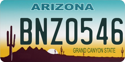 AZ license plate BNZ0546