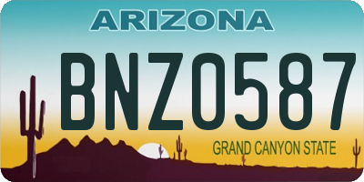 AZ license plate BNZ0587