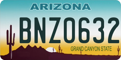 AZ license plate BNZ0632