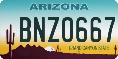 AZ license plate BNZ0667