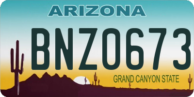 AZ license plate BNZ0673
