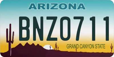 AZ license plate BNZ0711