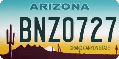 AZ license plate BNZ0727