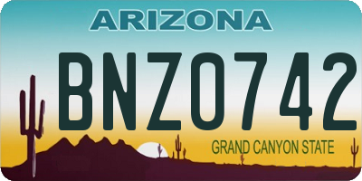 AZ license plate BNZ0742