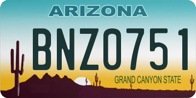 AZ license plate BNZ0751