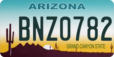 AZ license plate BNZ0782