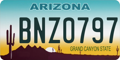 AZ license plate BNZ0797