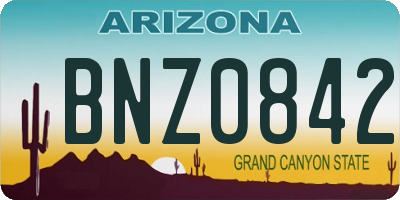AZ license plate BNZ0842