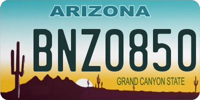 AZ license plate BNZ0850