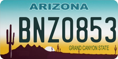 AZ license plate BNZ0853