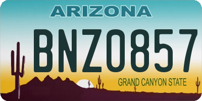 AZ license plate BNZ0857