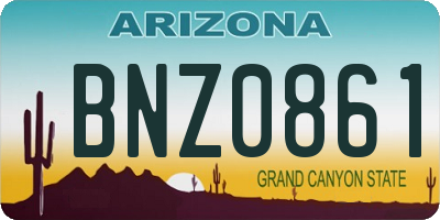 AZ license plate BNZ0861