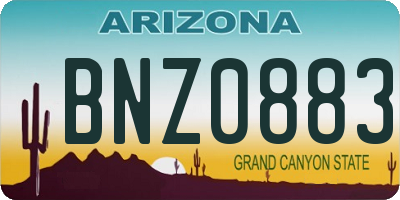 AZ license plate BNZ0883