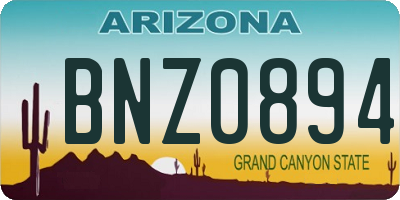 AZ license plate BNZ0894