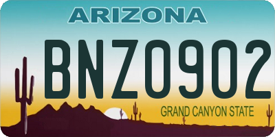 AZ license plate BNZ0902