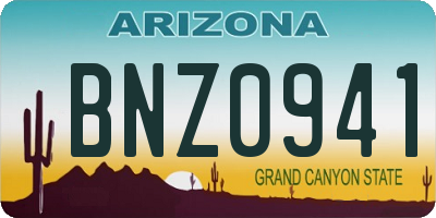 AZ license plate BNZ0941