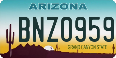AZ license plate BNZ0959