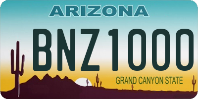 AZ license plate BNZ1000