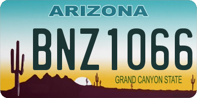 AZ license plate BNZ1066