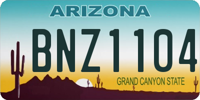 AZ license plate BNZ1104