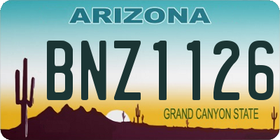 AZ license plate BNZ1126